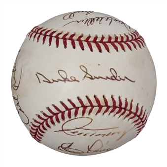 Brooklyn And Los Angeles Dodgers Signed Reunion Baseball With 12 Signatures (JSA)